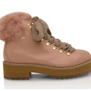 New AGL Apreski Special Bootie in Rosa Faux Fur Pink Ankle Book Size 36/6 $575